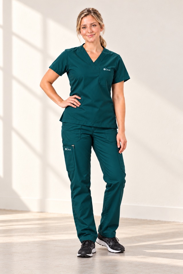 Women's Oxus Scrub Top in Deep Teal
