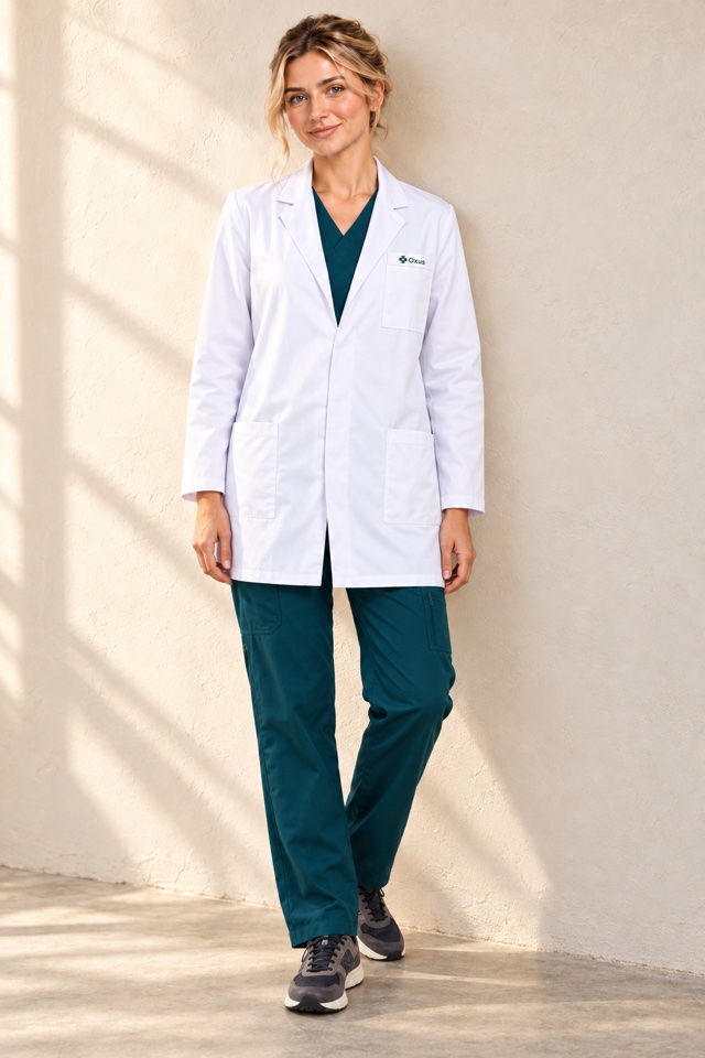 Women's Oxus White Lab Coat in White